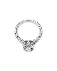 Diamond Pear Shaped Halo Ring in 14K White Gold, 1.0 tcw