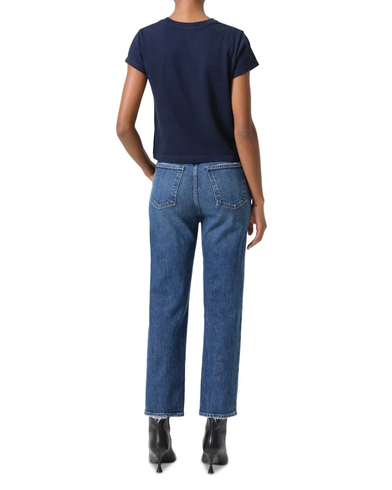 90s Pinch Waist High Rise Ankle Straight Jeans Solace