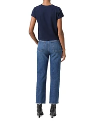 90s Pinch Waist High Rise Ankle Straight Jeans Solace