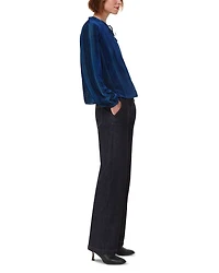 Devore Velvet Stripe Blouse