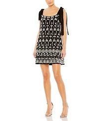 Jewel Encrusted Soft Tie Sleeveless Dress