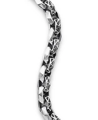 Men's Torqued Faceted Link Bracelet in Sterling Silver with Pavé Black Diamonds