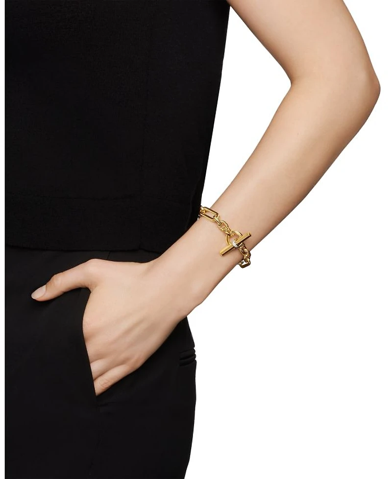 Lexington Chain Bracelet in 18K Yellow Gold with Diamonds