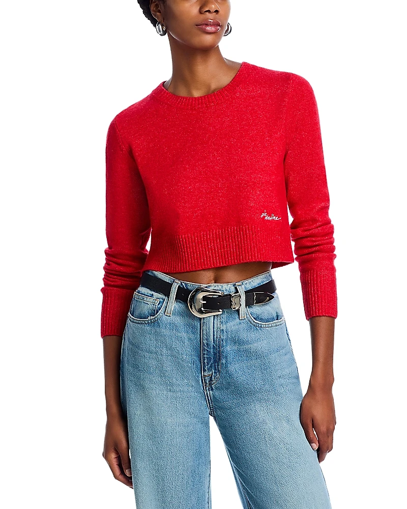 Cinq a Sept Cropped Crewneck Sweater