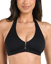 La Blanca Luxe V Neck Halter Bikini Top