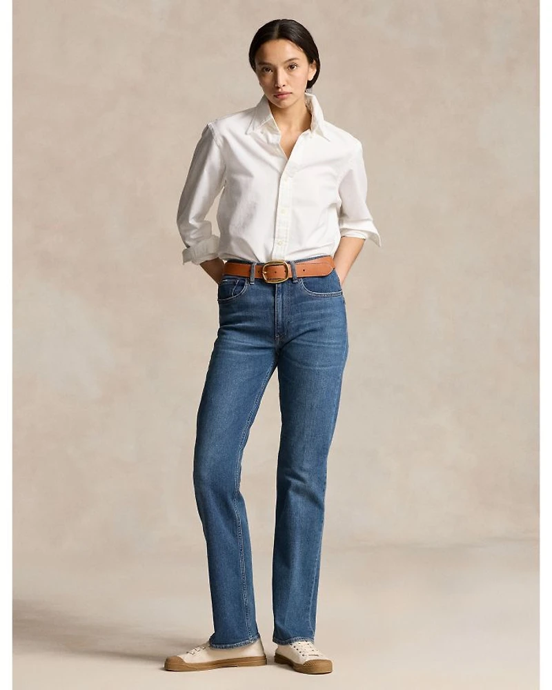 High Rise Straight Jeans indigo Blue