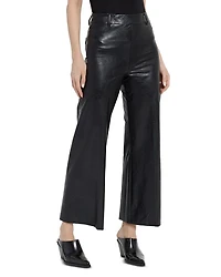 High Rise Faux Leather Cropped Pants