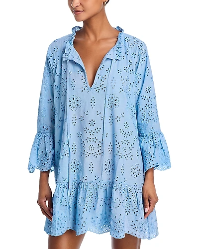 Aqua Embroidered Cover-Up Dress - Exclusive