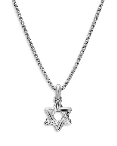 Star of David Pendant Necklace in Sterling Silver, 9.6mm