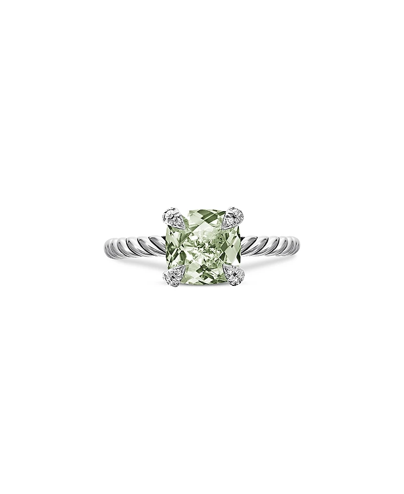 David Yurman Chatelaine Ring with Prasiolite and Diamonds