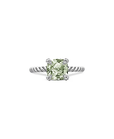 David Yurman Chatelaine Ring with Prasiolite and Diamonds