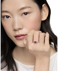 Sterling Silver Petite Chatelaine® Ring with Garnet & Diamonds - Exclusive