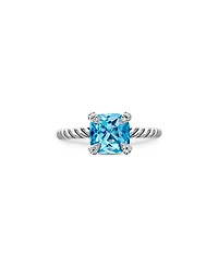 David Yurman Chatelaine Ring with Blue Topaz and Diamonds