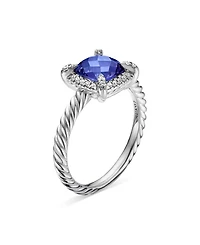 18K White Gold Petite Chatelaine® Tanzanite & Diamond Ring