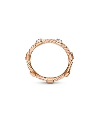 Cable Collectibles Stack Ring 18K Rose Gold with Diamonds