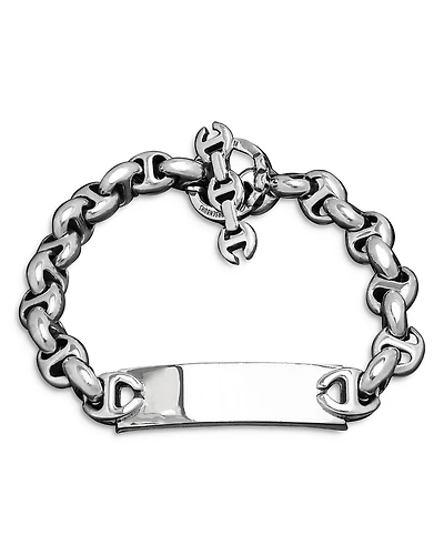 Hoorsenbuhs Men's Sterling Silver Heritage Id Plate Toggle Bracelet