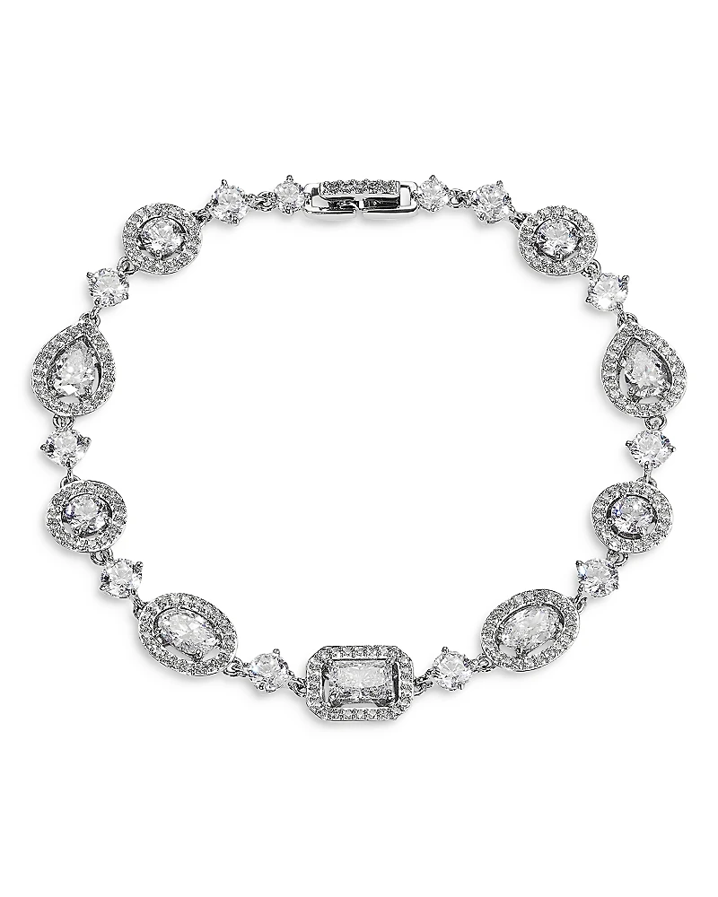 Nadri Radiant Cubic Zirconia Halo Flex Bracelet