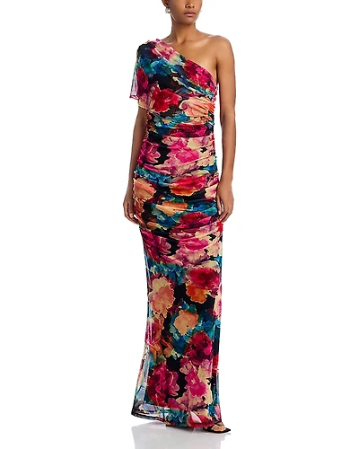 Black Halo Rosario One Shoulder Dress