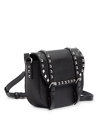 Rockstud Textured Leather Messenger Bag