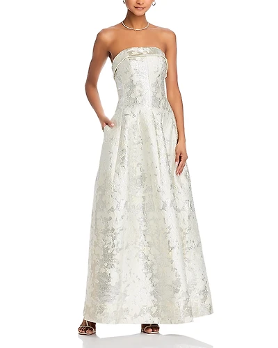 Simkhai Octavia Jacquard Strapless Gown