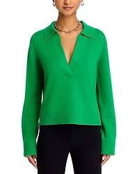 Long Sleeve Cotton & Cashmere Polo