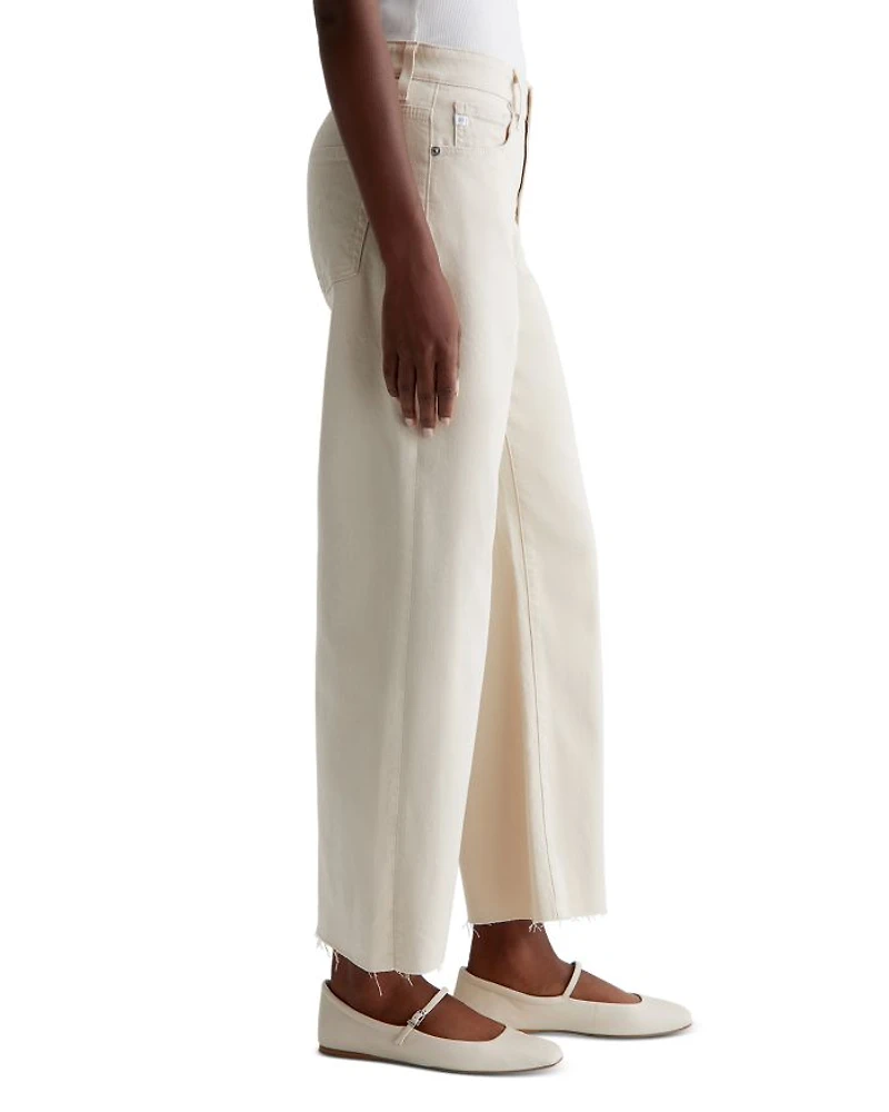 Saige Mid Rise Cropped Wide Leg Jeans Opal Stone