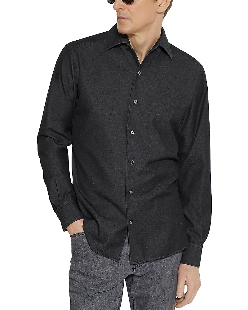 Zegna Bleached Button Front Shirt