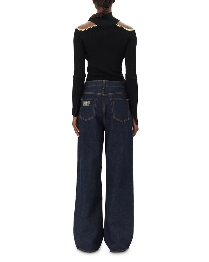 Izey Belted Wide Leg Jeans Rinse