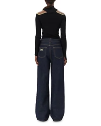 Izey Belted Wide Leg Jeans Rinse
