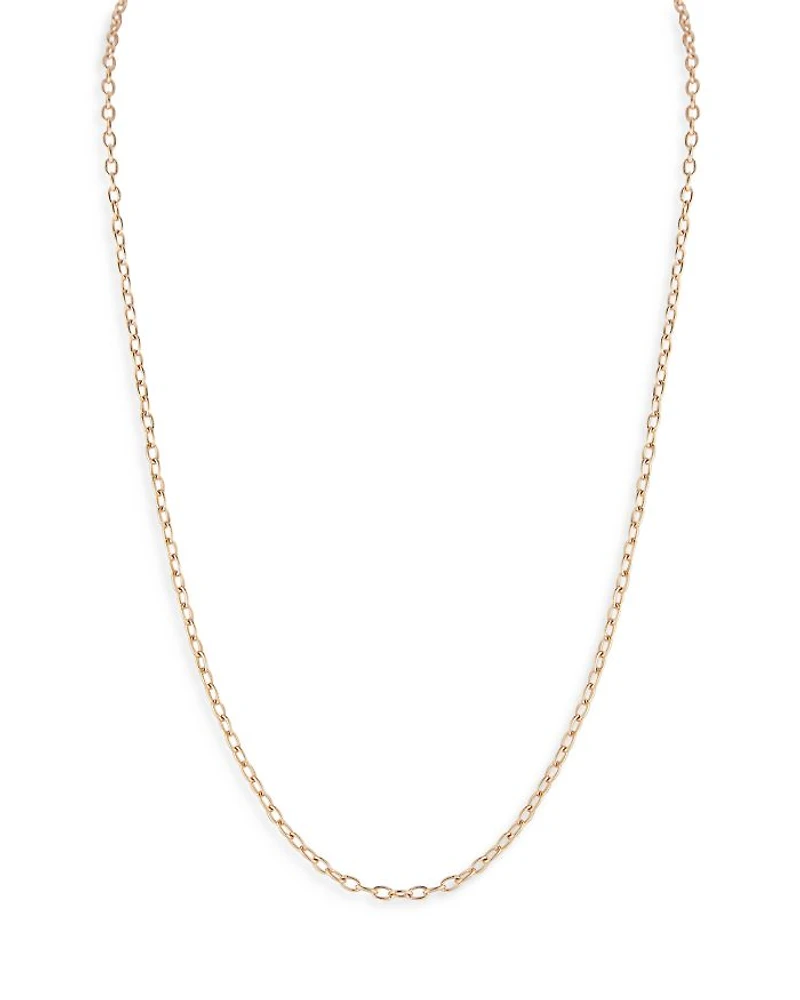 18K Rose Gold Saxon Chain Necklace, 24"