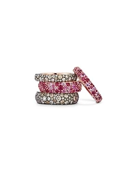 18K Rose Gold Pink Sapphire Band Ring, 3.87 tcw