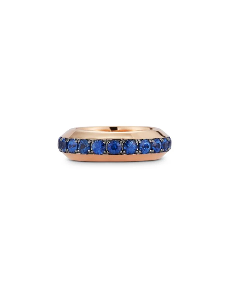 18K Rose Gold Grant Blue Sapphire Angled Ring, 2.56 tcw