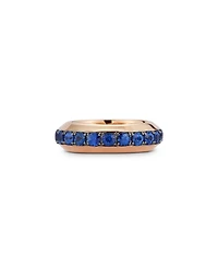 18K Rose Gold Grant Blue Sapphire Angled Ring, 2.56 tcw