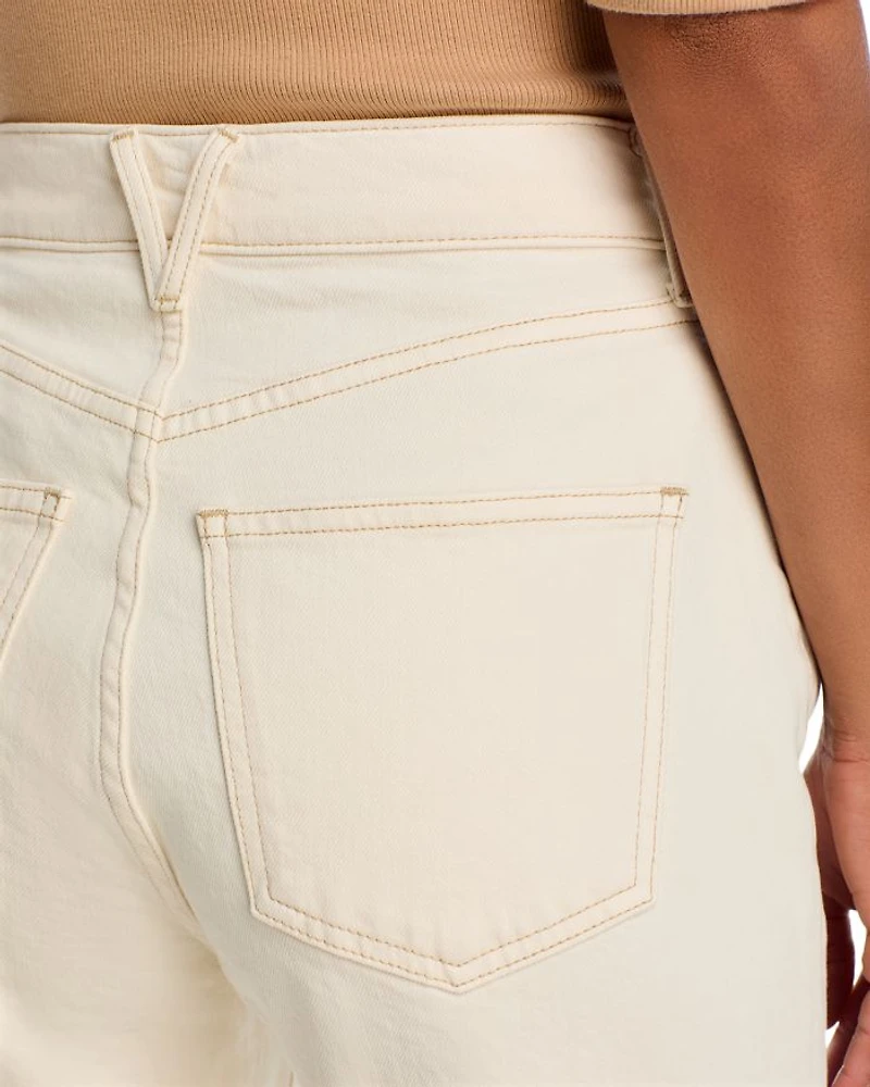 Dylan High Rise Straight Leg Ankle Jeans Ecru