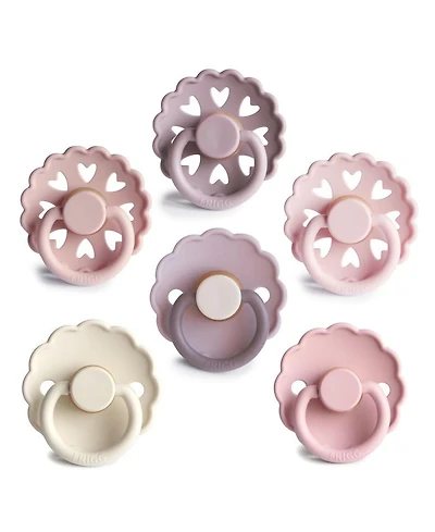 FRIGG 6-Pack Blooming Love Rubber Pacifiers- Baby