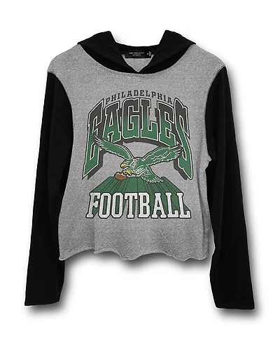 Junk Food Clothing Women's Nfl Philadelphia Eagles Block Crop Hoodie