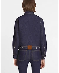 Ascot Collar Jacket Denim