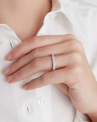 18K Rose & White Gold Diamond Pavé Eternity Band