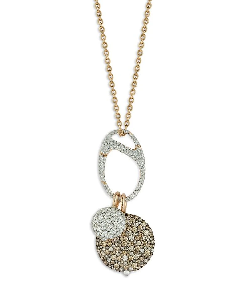 18K Rose Gold Diamond Pavé Charm Holder Pendant