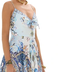 Printed Linen Tie Front Dress Al Manial Palace Memoirs