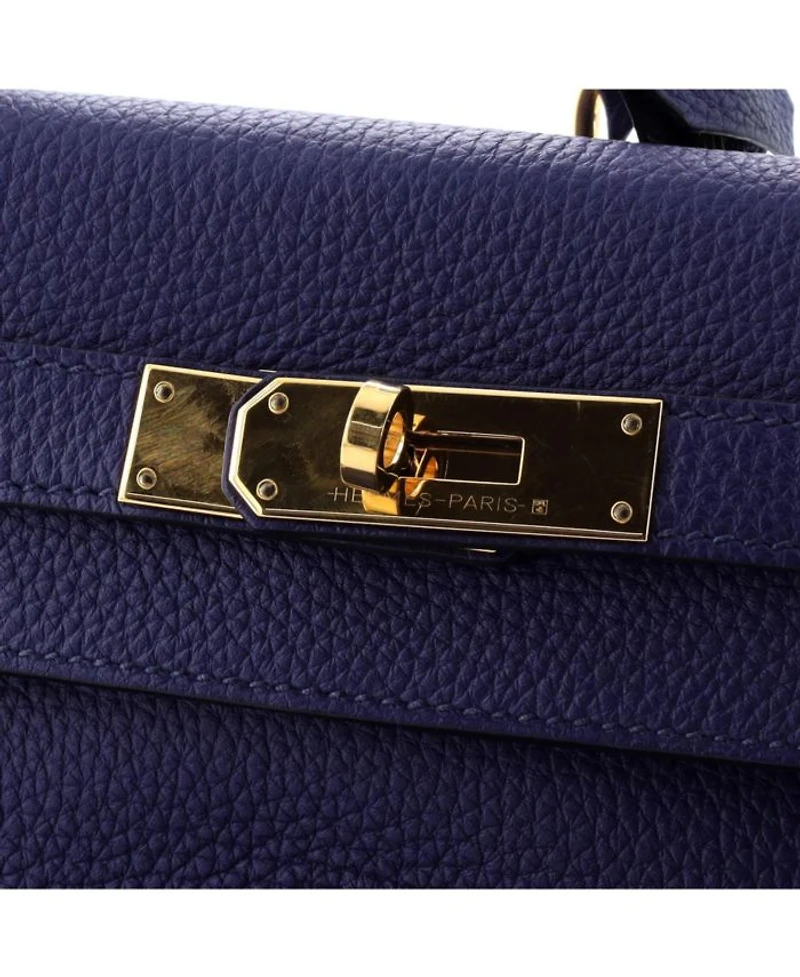 Kelly Handbag Blue Togo with Gold Hardware