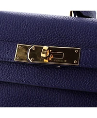 Kelly Handbag Blue Togo with Gold Hardware