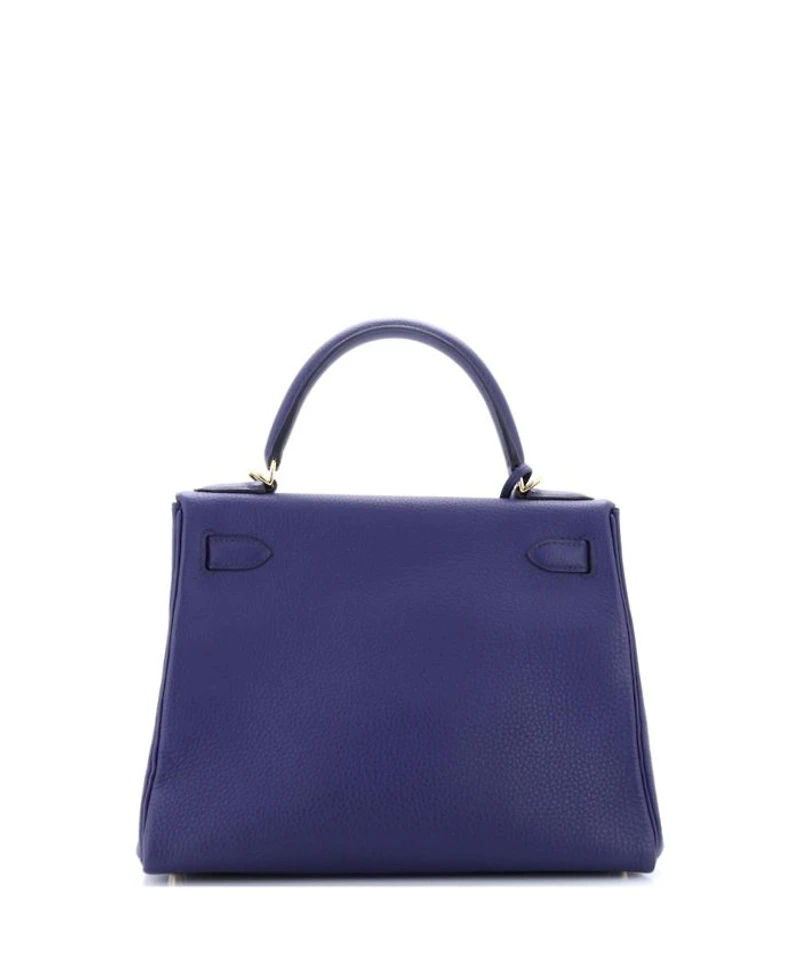 Kelly Handbag Blue Togo with Gold Hardware