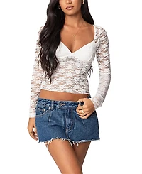 Edikted Mykonos Sheer Lace Top