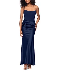 Long Scuba Strapless Gown - Exclusive