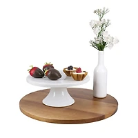 White Porcelain Round Pedestal Cake Stand, 8.5"