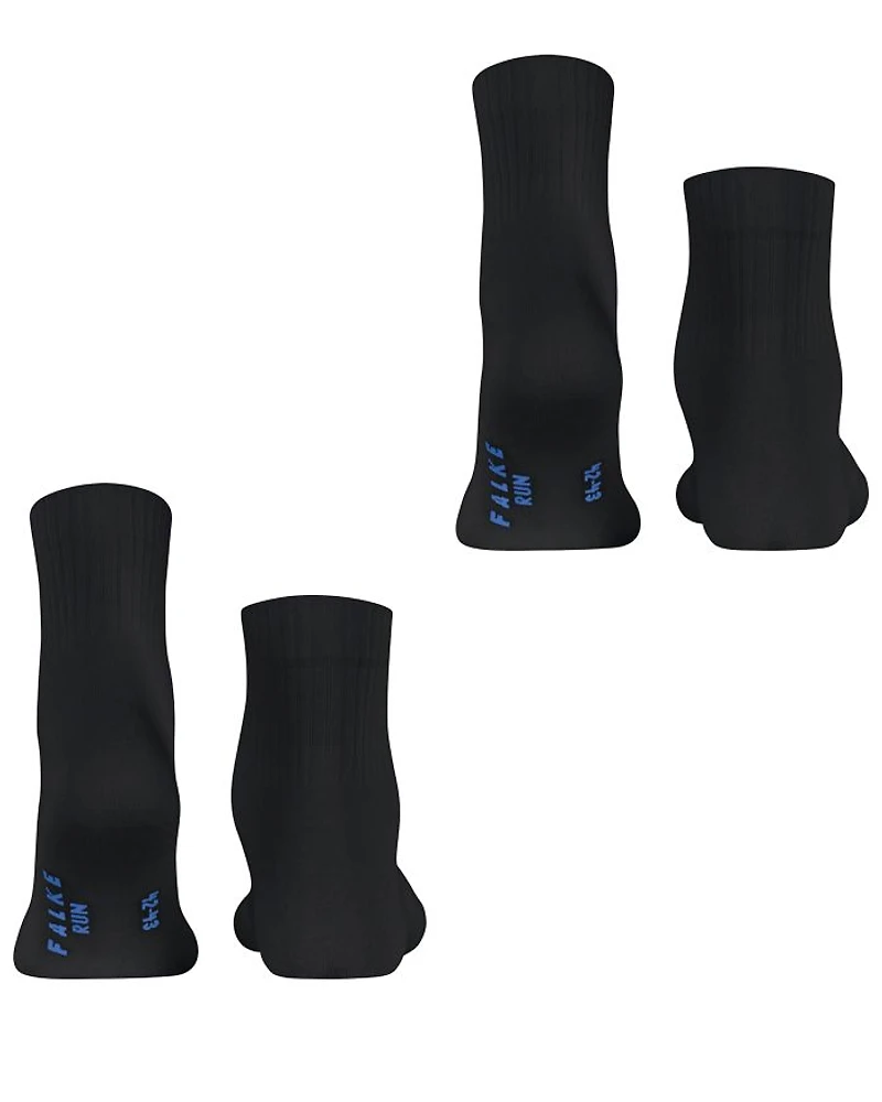 Run Cotton Blend Solid Ribbed Ankle Socks, Pack of 2