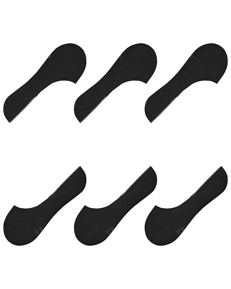 Falke Step Cotton Blend Solid Medium Cut No Show Socks, Pack of 3