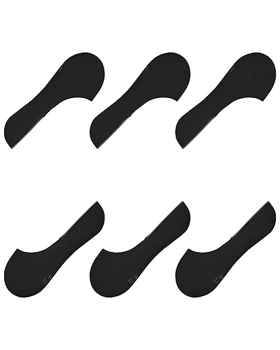 Falke Step Cotton Blend Solid Medium Cut No Show Socks, Pack of 3