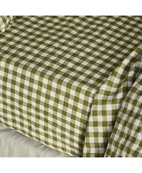Gingham Linen Blend Flat Sheet